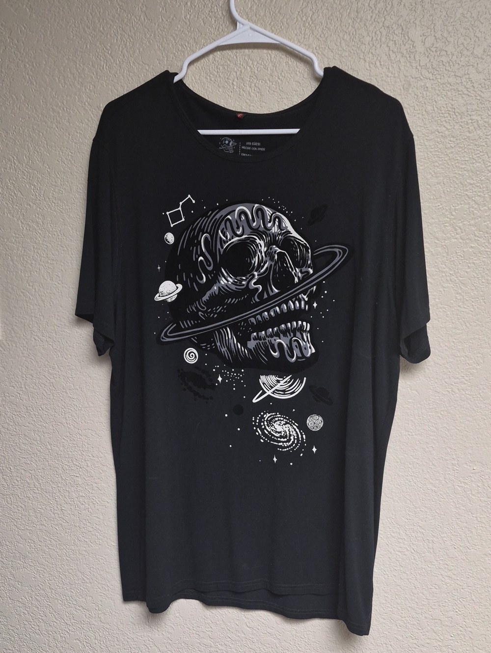 Men's Black Graphic Skull Orbit Short Sleeve Tee